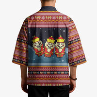 Funny Nutcracker Christmas Kimono with Crack Deez Nuts Quote and Holiday Pattern Design - Wonder Print Shop