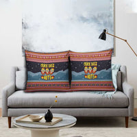 Funny Nutcracker Christmas Pillow Cover with Crack Deez Nuts Quote and Holiday Pattern Design - Wonder Print Shop