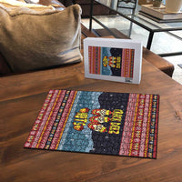 Funny Nutcracker Christmas Puzzle with Crack Deez Nuts Quote and Holiday Pattern Design - Wonder Print Shop