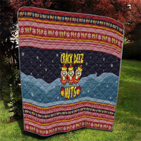 Funny Nutcracker Christmas Quilt with Crack Deez Nuts Quote and Holiday Pattern Design - Wonder Print Shop