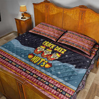 Funny Nutcracker Christmas Quilt Bed Set with Crack Deez Nuts Quote and Holiday Pattern Design - Wonder Print Shop