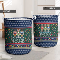 Nutcracker Squad Christmas Laundry Basket with Candy Cane and Snowflake Holiday Design - Wonder Print Shop
