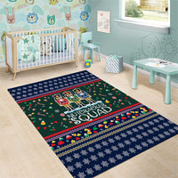 Nutcracker Squad Christmas Area Rug with Candy Cane and Snowflake Holiday Design - Wonder Print Shop