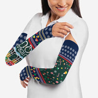 Nutcracker Squad Christmas Arm Sleeves with Candy Cane and Snowflake Holiday Design - Wonder Print Shop