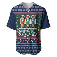 Nutcracker Squad Christmas Baseball Jersey with Candy Cane and Snowflake Holiday Design - Wonder Print Shop