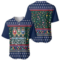 Nutcracker Squad Christmas Baseball Jersey with Candy Cane and Snowflake Holiday Design - Wonder Print Shop