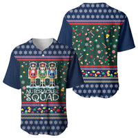 Nutcracker Squad Christmas Baseball Jersey with Candy Cane and Snowflake Holiday Design - Wonder Print Shop