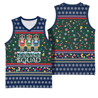 Nutcracker Squad Christmas Basketball Jersey with Candy Cane and Snowflake Holiday Design - Wonder Print Shop