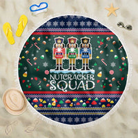 Nutcracker Squad Christmas Beach Blanket with Candy Cane and Snowflake Holiday Design - Wonder Print Shop