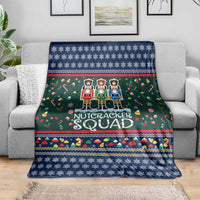 Nutcracker Squad Christmas Blanket with Candy Cane and Snowflake Holiday Design - Wonder Print Shop