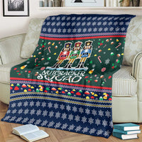 Nutcracker Squad Christmas Blanket with Candy Cane and Snowflake Holiday Design - Wonder Print Shop