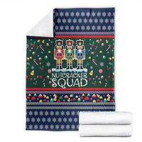 Nutcracker Squad Christmas Blanket with Candy Cane and Snowflake Holiday Design - Wonder Print Shop