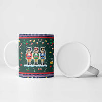 Nutcracker Squad Christmas Ceramic Mug with Candy Cane and Snowflake Holiday Design - Wonder Print Shop
