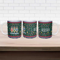 Nutcracker Squad Christmas Ceramic Mug with Candy Cane and Snowflake Holiday Design - Wonder Print Shop