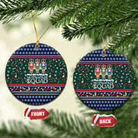 Nutcracker Squad Christmas Ceramic Ornament with Candy Cane and Snowflake Holiday Design - Wonder Print Shop