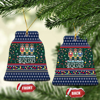 Nutcracker Squad Christmas Ceramic Ornament with Candy Cane and Snowflake Holiday Design - Wonder Print Shop