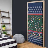 Nutcracker Squad Christmas Door Cover with Candy Cane and Snowflake Holiday Design - Wonder Print Shop