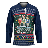 Nutcracker Squad Christmas Hockey Jersey with Candy Cane and Snowflake Holiday Design - Wonder Print Shop