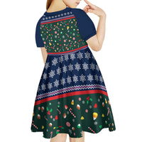 Nutcracker Squad Christmas Kid Short Sleeve Dress with Candy Cane and Snowflake Holiday Design - Wonder Print Shop
