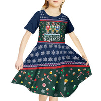 Nutcracker Squad Christmas Kid Short Sleeve Dress with Candy Cane and Snowflake Holiday Design - Wonder Print Shop