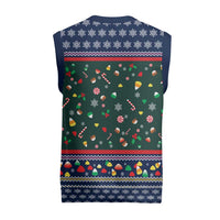 Nutcracker Squad Christmas Knitted V-Neck Vest with Candy Cane and Snowflake Holiday Design - Wonder Print Shop