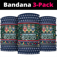 Nutcracker Squad Christmas Neck Gaiter with Candy Cane and Snowflake Holiday Design - Wonder Print Shop