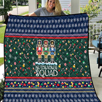 Nutcracker Squad Christmas Quilt with Candy Cane and Snowflake Holiday Design - Wonder Print Shop