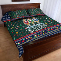 Nutcracker Squad Christmas Quilt Bed Set with Candy Cane and Snowflake Holiday Design - Wonder Print Shop
