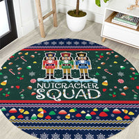 Nutcracker Squad Christmas Round Carpet with Candy Cane and Snowflake Holiday Design - Wonder Print Shop