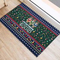 Nutcracker Squad Christmas Rubber Doormat with Candy Cane and Snowflake Holiday Design - Wonder Print Shop