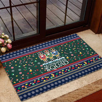 Nutcracker Squad Christmas Rubber Doormat with Candy Cane and Snowflake Holiday Design - Wonder Print Shop