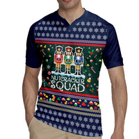 Nutcracker Squad Christmas Rugby Jersey with Candy Cane and Snowflake Holiday Design - Wonder Print Shop