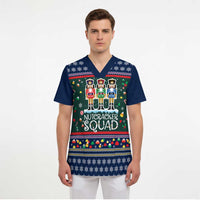 Nutcracker Squad Christmas Scrub Top with Candy Cane and Snowflake Holiday Design - Wonder Print Shop