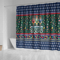 Nutcracker Squad Christmas Shower Curtain with Candy Cane and Snowflake Holiday Design - Wonder Print Shop