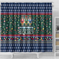 Nutcracker Squad Christmas Shower Curtain with Candy Cane and Snowflake Holiday Design - Wonder Print Shop