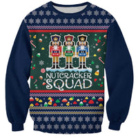 Nutcracker Squad Christmas Sweatshirt with Candy Cane and Snowflake Holiday Design - Wonder Print Shop