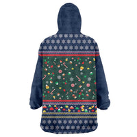 Nutcracker Squad Christmas Wearable Blanket Hoodie with Candy Cane and Snowflake Holiday Design - Wonder Print Shop