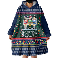Nutcracker Squad Christmas Wearable Blanket Hoodie with Candy Cane and Snowflake Holiday Design - Wonder Print Shop