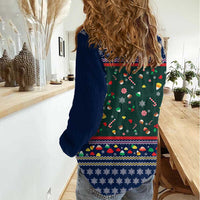 Nutcracker Squad Christmas Women Casual Shirt with Candy Cane and Snowflake Holiday Design - Wonder Print Shop