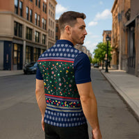 Nutcracker Squad Christmas Zipper Polo Shirt with Candy Cane and Snowflake Holiday Design - Wonder Print Shop