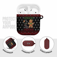 Funny Gingerbread Christmas AirPods Case Hoodie with Gingers Are for Life Quote and Snowflake Pattern - Wonder Print Shop