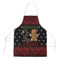 Funny Gingerbread Christmas Apron Hoodie with Gingers Are for Life Quote and Snowflake Pattern - Wonder Print Shop