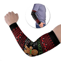 Funny Gingerbread Christmas Arm Sleeves Hoodie with Gingers Are for Life Quote and Snowflake Pattern - Wonder Print Shop