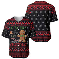 Funny Gingerbread Christmas Baseball Jersey Hoodie with Gingers Are for Life Quote and Snowflake Pattern - Wonder Print Shop