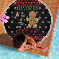 Funny Gingerbread Christmas Beach Blanket Hoodie with Gingers Are for Life Quote and Snowflake Pattern - Wonder Print Shop