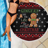 Funny Gingerbread Christmas Beach Blanket Hoodie with Gingers Are for Life Quote and Snowflake Pattern - Wonder Print Shop