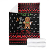 Funny Gingerbread Christmas Blanket Hoodie with Gingers Are for Life Quote and Snowflake Pattern - Wonder Print Shop