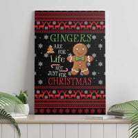 Funny Gingerbread Christmas Canvas Wall Art Hoodie with Gingers Are for Life Quote and Snowflake Pattern - Wonder Print Shop