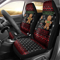 Funny Gingerbread Christmas Car Seat Cover Hoodie with Gingers Are for Life Quote and Snowflake Pattern - Wonder Print Shop