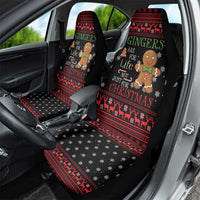 Funny Gingerbread Christmas Car Seat Cover Hoodie with Gingers Are for Life Quote and Snowflake Pattern - Wonder Print Shop